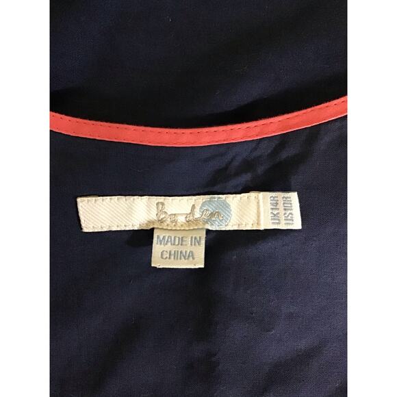 Boden Women Cotton Sleeveless Bow Shift Dress Women's Size 10 Blue - Picture 9 of 11